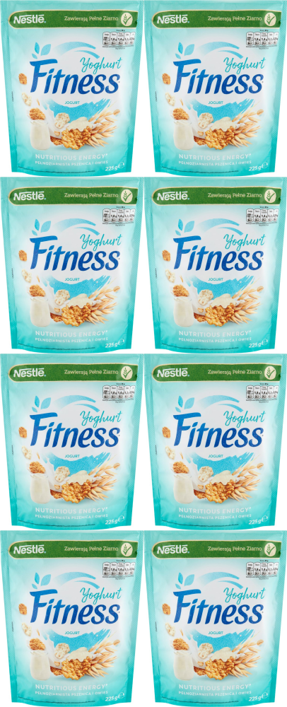 8x Płatki Nestle Corn Flakes Fitness, z jogurtem, 225g