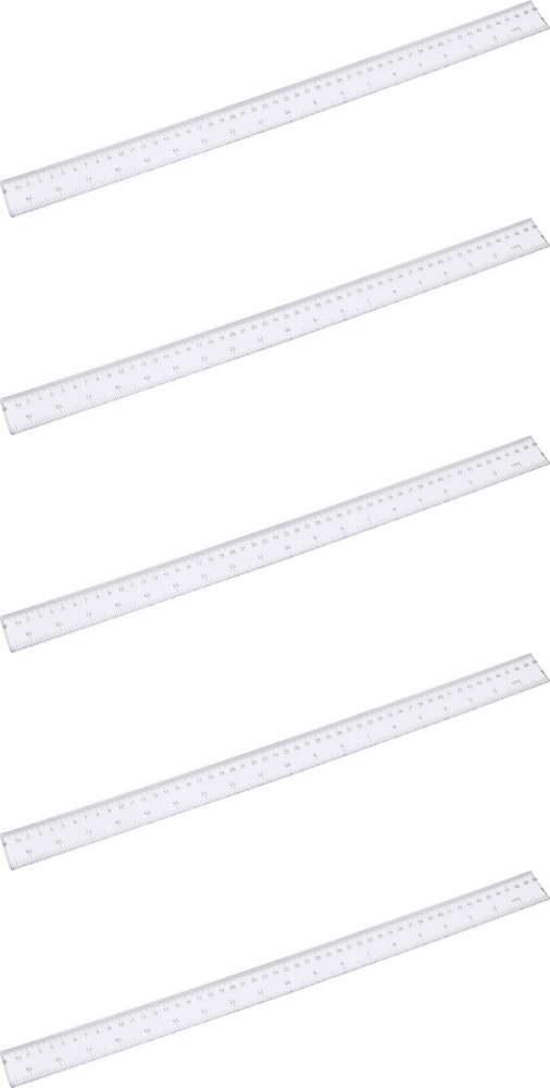 5x Linijka plastikowa D.Rect, 50cm, transparentny