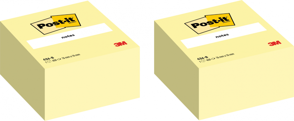 2x Karteczki samoprzylepne Post-it, 76x76 mm, 450 karteczek, żółty
