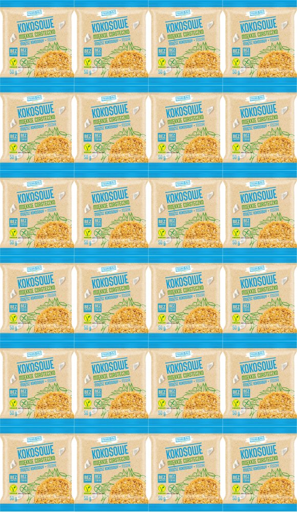 24x Miękkie ciasteczko Frank&Oli, kokos + migdał, bez cukru, 50g