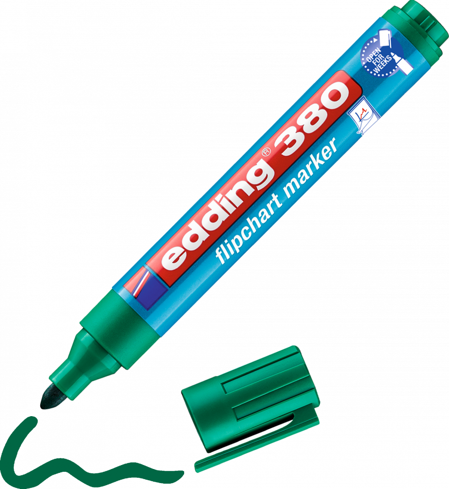Marker do flipchartów edding 380, okrągła, 1.5-3mm, zielony