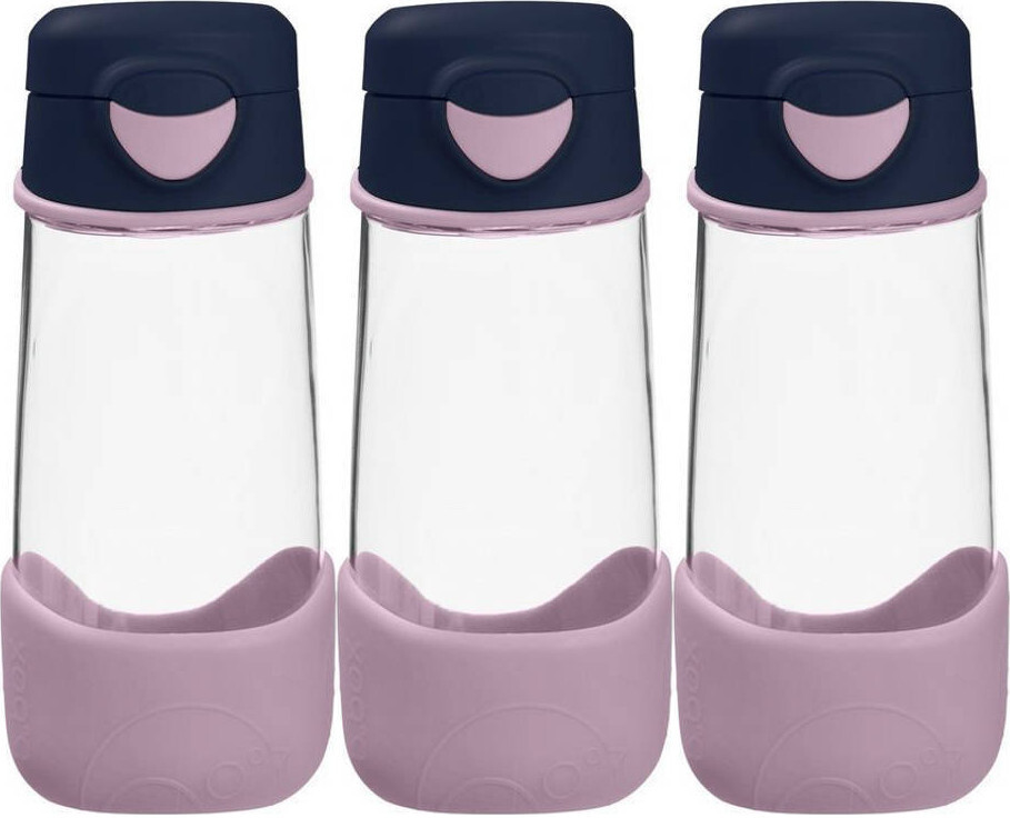 3x Bidon na wodę B.Box, z ustnikiem, tritan, 450 ml, Indigo Rose