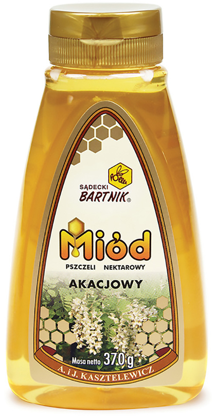 Miód akacjowy Sądecki Bartnik, z dozownikiem, 370g