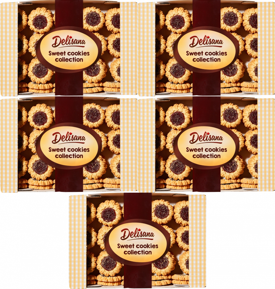 5x Ciastka Delicpol Delisana Margaretki, wiśniowy, 1kg