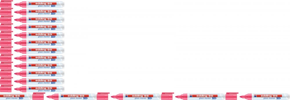 20x Marker do powierzchni szklanych edding e-95, okrągła, 1.5-3 mm, różowy