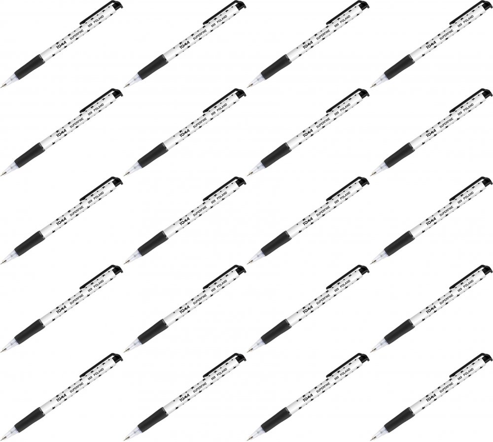 20x Długopis automatyczny Toma, Superfine 069, 0.5mm, czarny