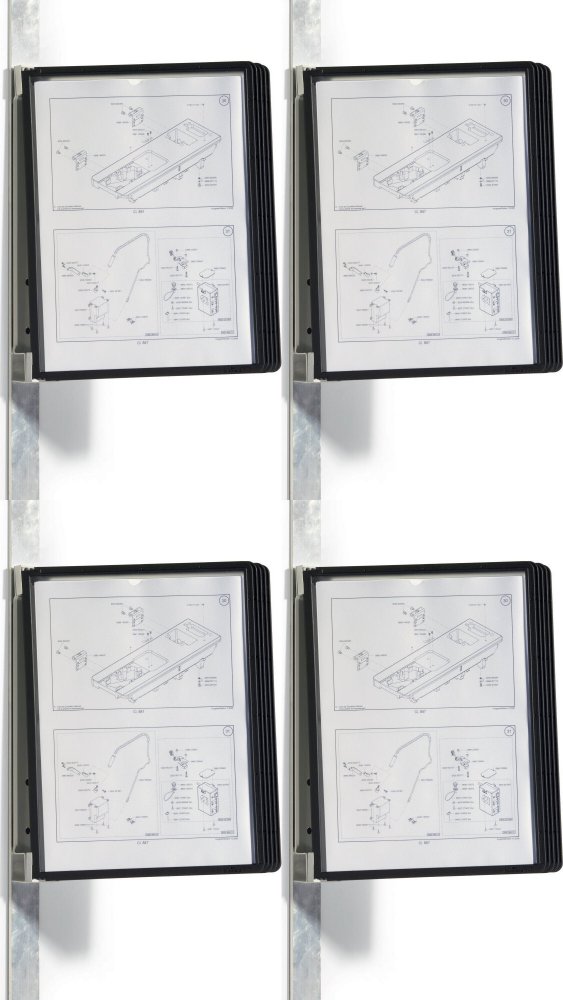 4x System paneli informacyjnych Durable Vario Magnetic Wall 5, ścienny, magnetyczny, A4, 5 paneli, czarny