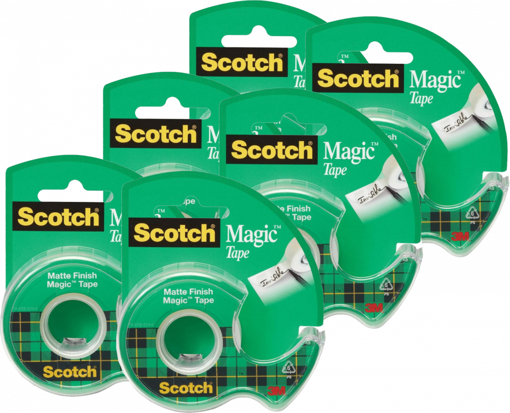 6x Taśma klejąca Scotch Magic 890, z podajnikiem, 19mm x 7.5m, przezroczysty