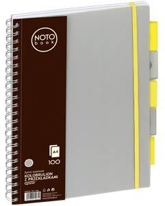 Kołonotatnik Grand NOTOBook, A4, w kratkę, 100 kartek, okładka PP, szary