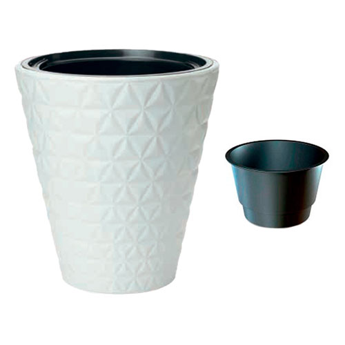 1 buc, Set de mască și ghiveci Diamond, alb, 30 cm - : Mod de ambalare: 1 buc