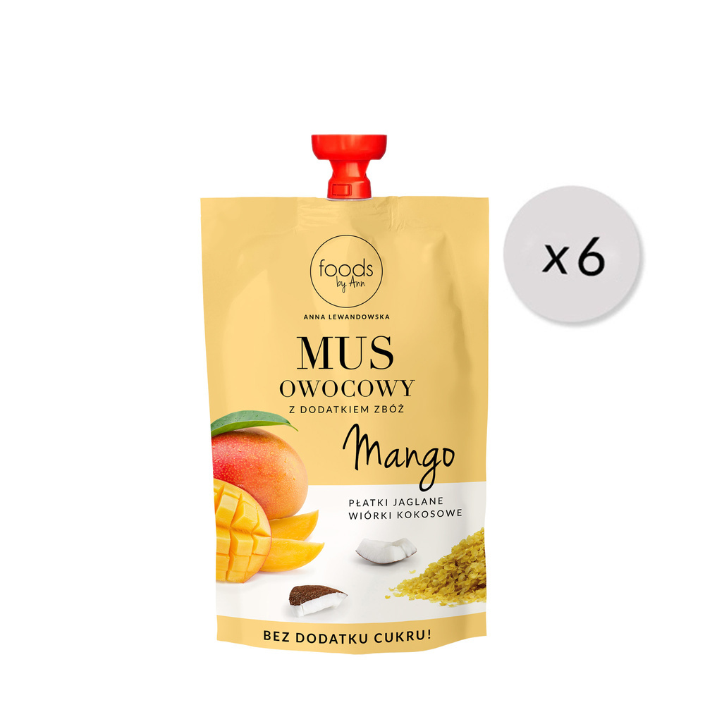 Zestaw 6 szt. Musów Mango & Płatki jaglane & Wiórki kokosowe