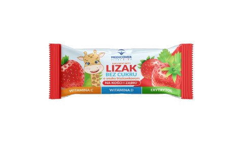 Lizak na kości i ząbki o smaku truskawkowym 5szt.