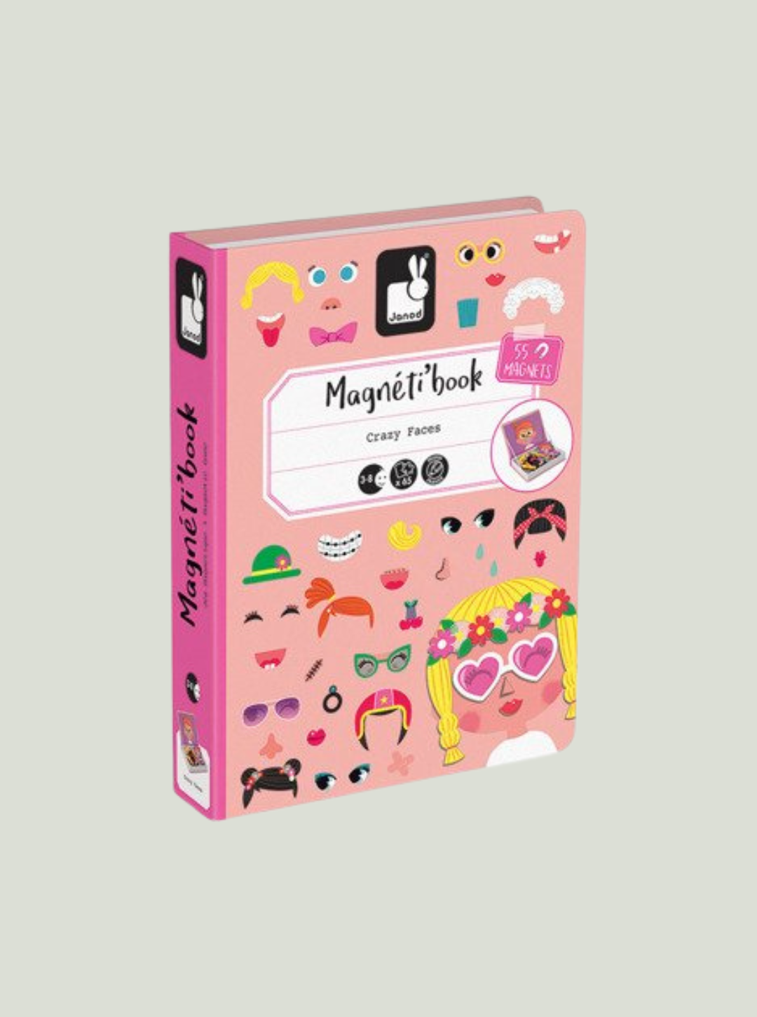 Magnetyczna układanka Śmieszne buzie Dziewczynka Magnetibook JANOD