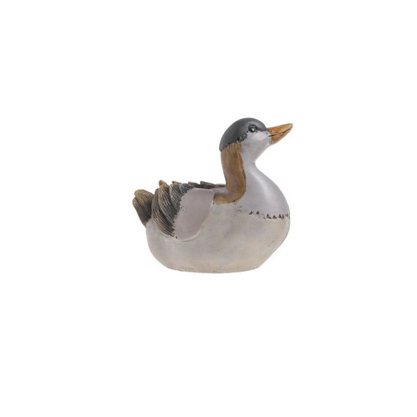 Figurka Kaczka szaro-beżowa, czarno-brązowe przycierane skrzydła 11cm