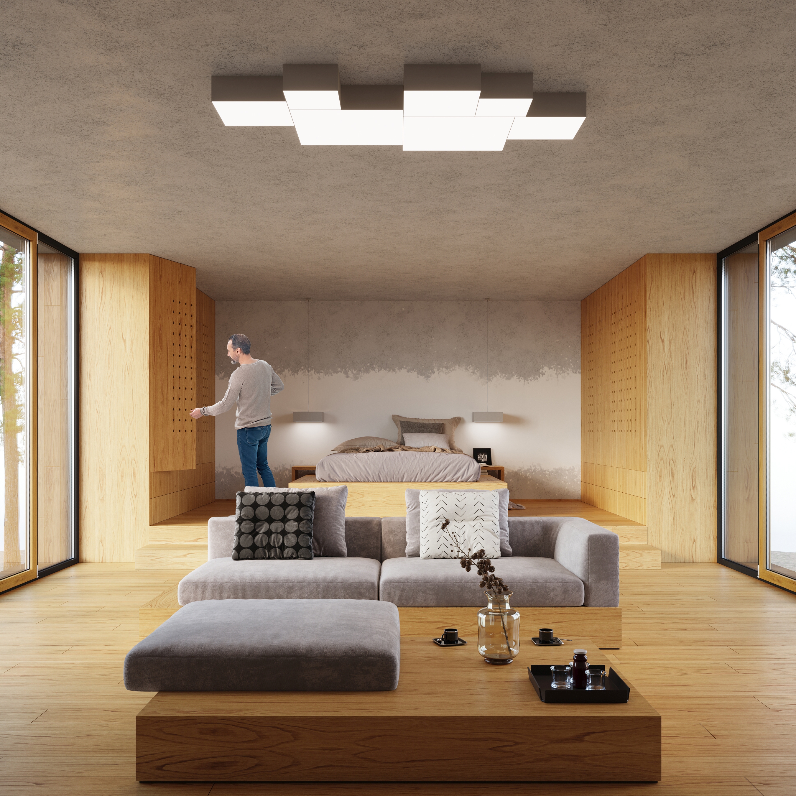 Sollux Lighting Horus 25 plafon 1x60W szary SL.0143