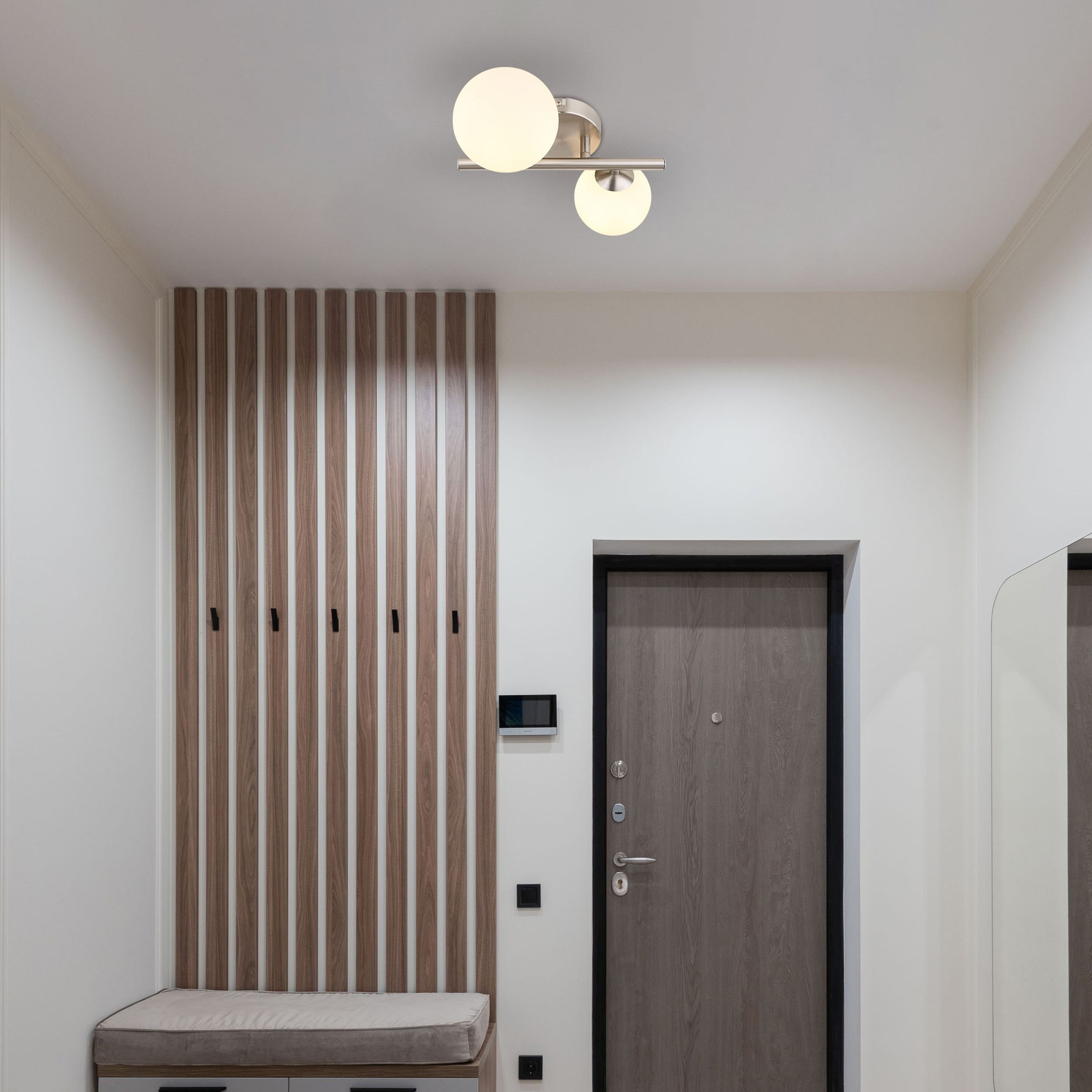 Globo Lighting Riha kinkiet 2x3,5W nikiel mat/szkło opalizowane 56140-2W - Wysyłka w 24h