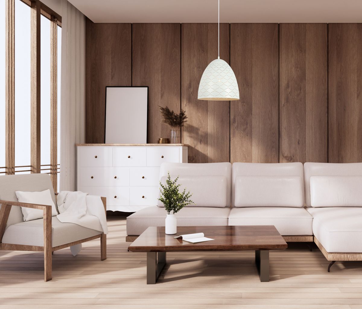 Italux Leilani lampa wisząca 1x40 W biała PND-43445-1L-WH