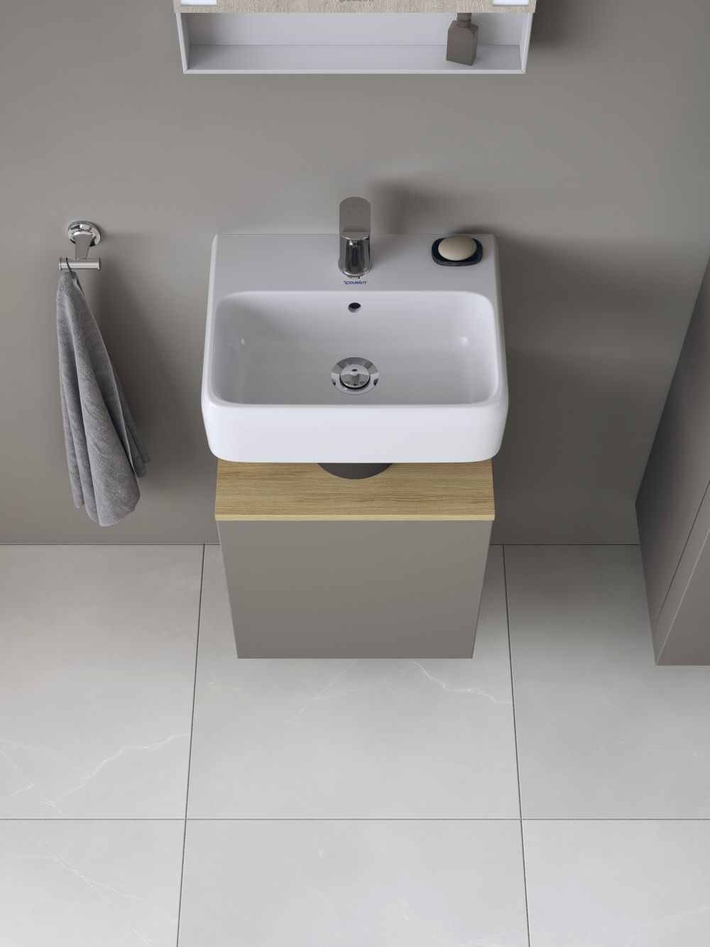 Duravit Qatego szafka 44 cm podumywalkowa wisząca lewa bazaltowy mat QA4076L30430000