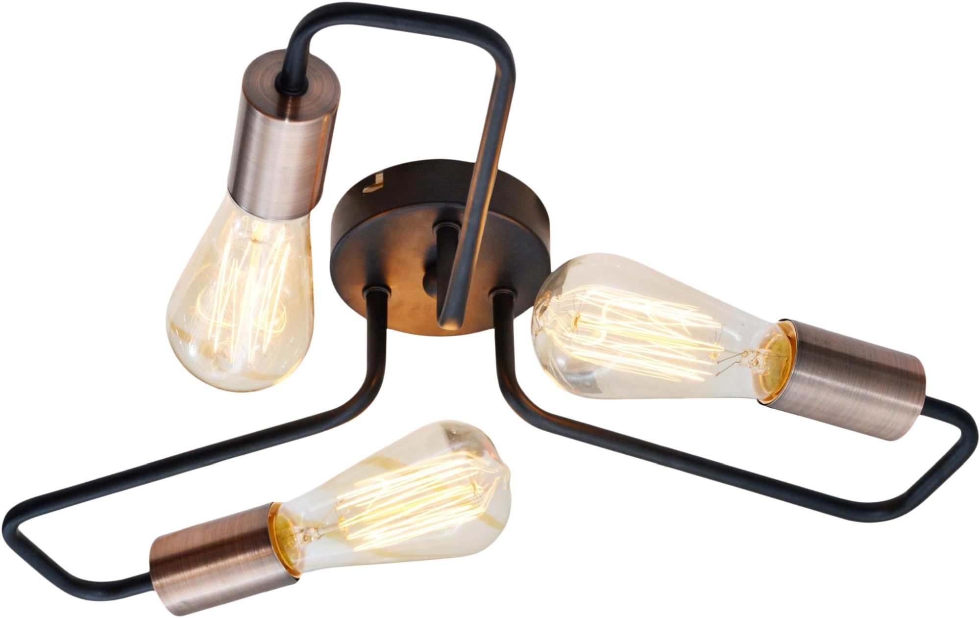 Candellux Herpe lampa podsufitowa 3x60W czarna/miedziana 33-66916