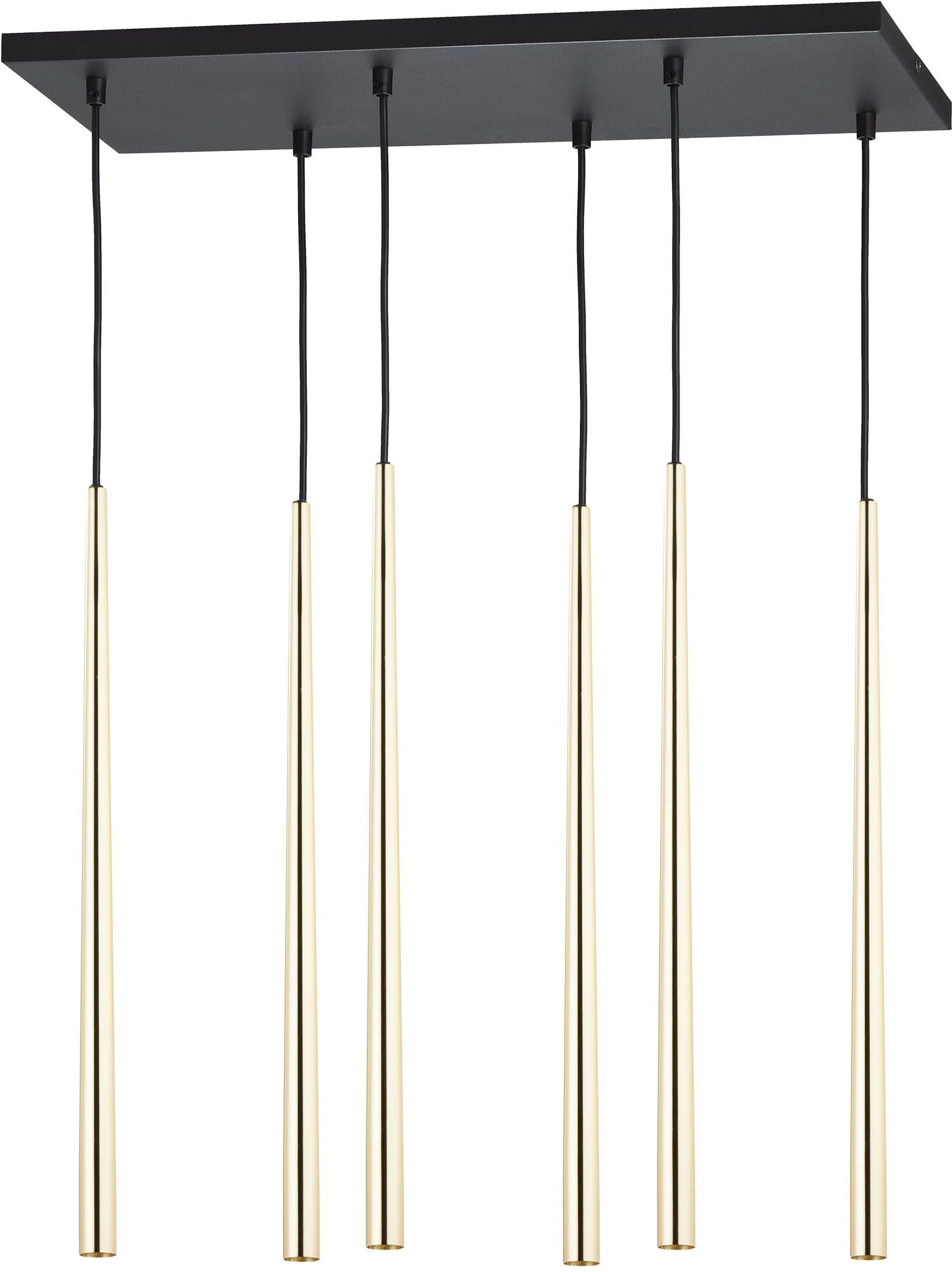 TK Lighting Piano lampa wisząca 6x6W czarny/złoty 6420