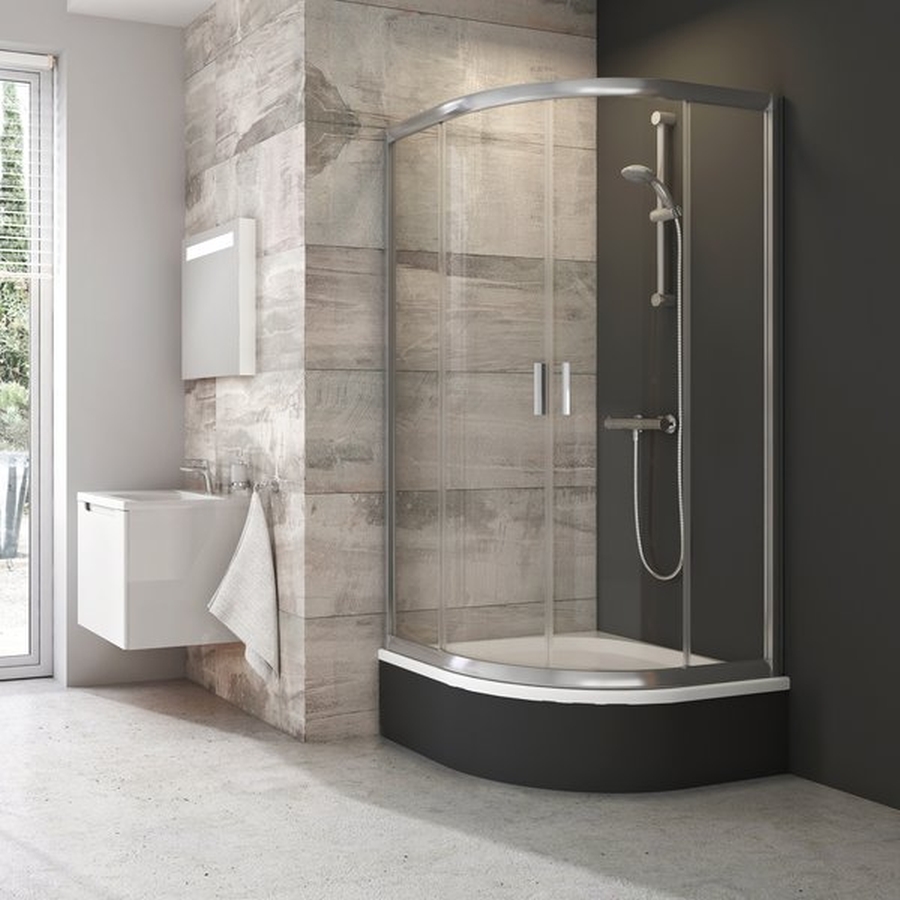 Ravak Blix Sabina BLCP4-90 kabina prysznicowa 90x90 cm półokrągła polerowane aluminium/grape 3B270C40ZG