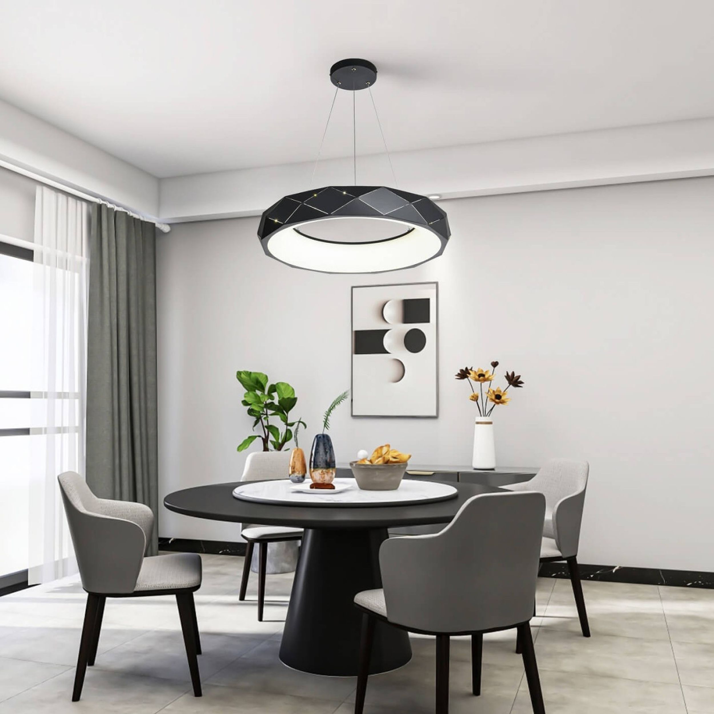 Light Prestige Reus lampa wisząca 1x36 W czarna LP-8069/1PLEDBK