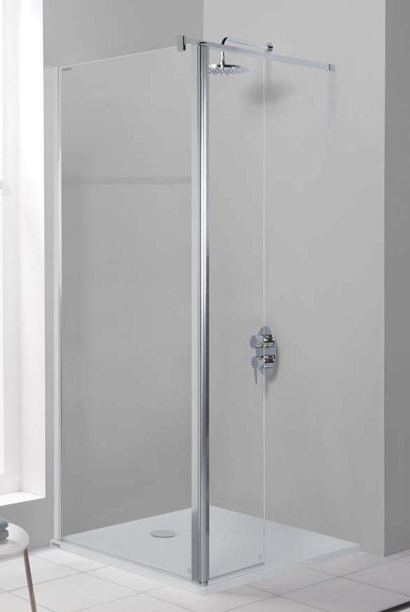 Sanplast Prestige III ścianka prysznicowa 80 cm stała z elementem ruchomym PR2/PRIII biały/szkło przezroczyste 600-073-0970-01-401
