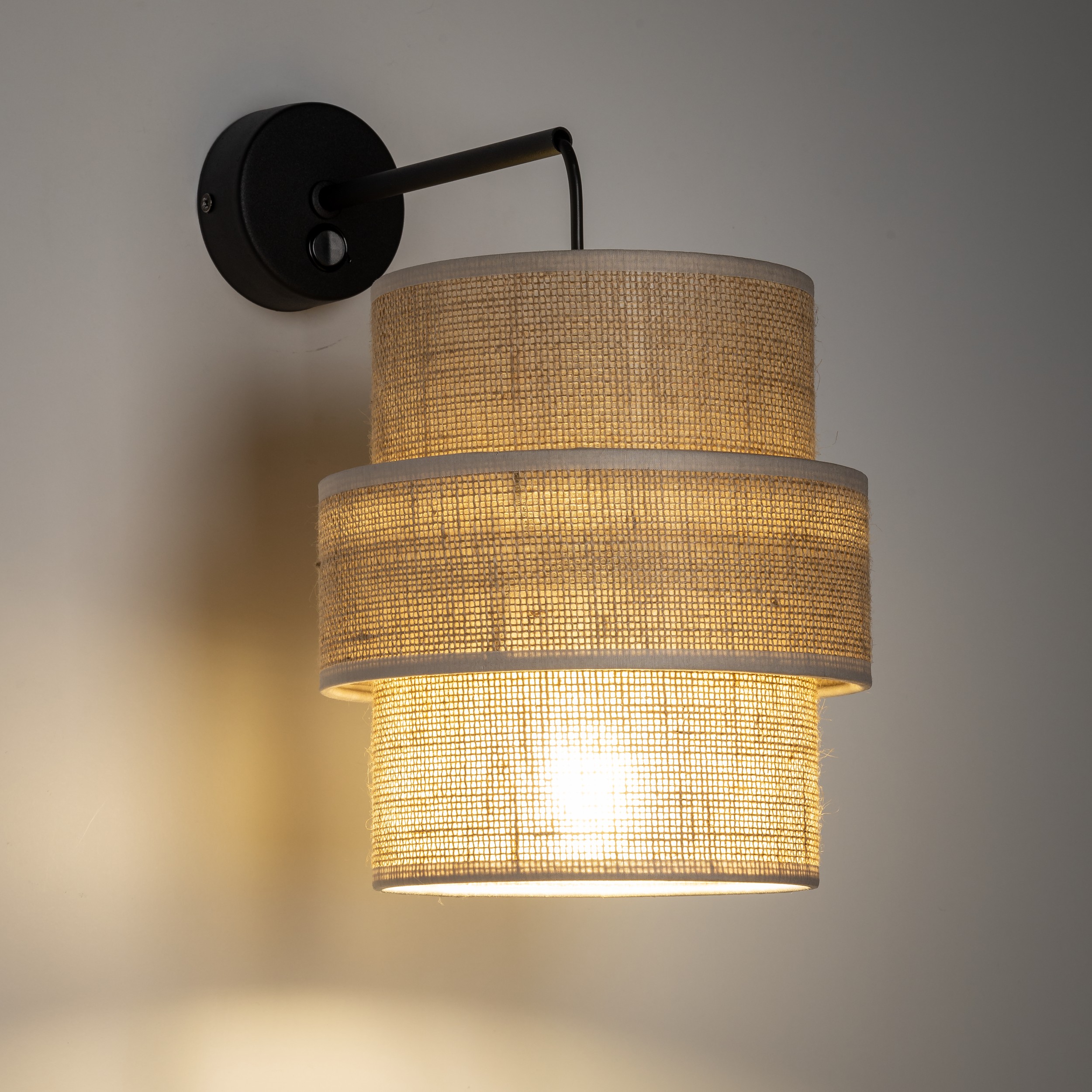 TK Lighting Calisto kinkiet 1x15W czarny/beżowy 5400