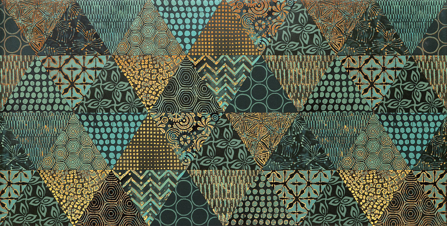 Domino Margot green geo dekor ścienny 30,8x60,8 cm