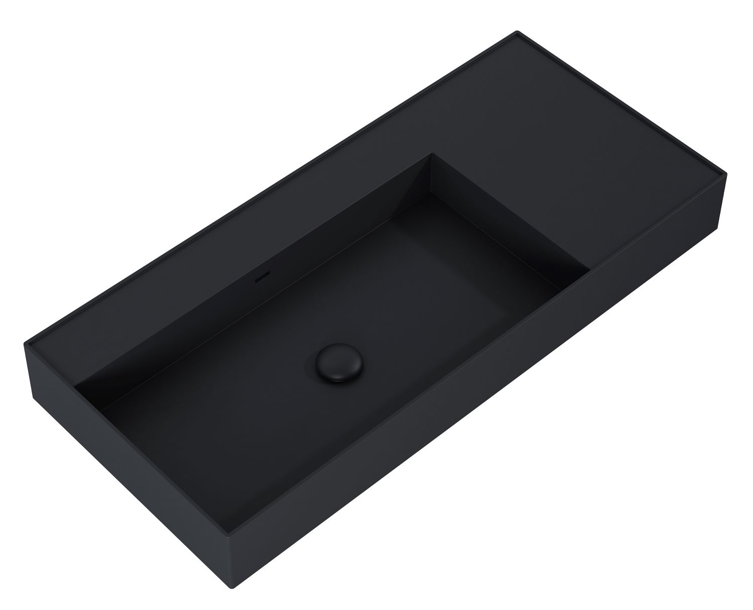 Elita Level umywalka 100,5x45,5 cm prostokątna ścienna lewa black matt RE041461187160