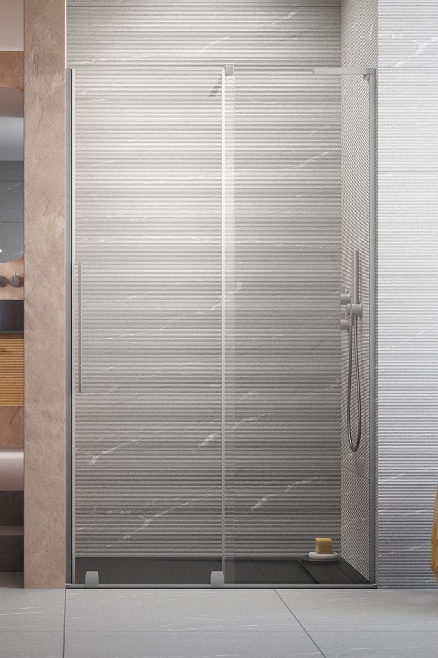 Radaway Furo SL DWJ drzwi prysznicowe 47,2 cm lewe nikiel szczotkowany/szkło przezroczyste 10307472-91-01L