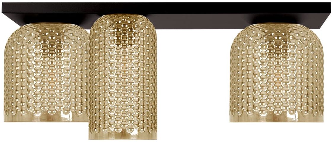 Kaja Capri lampa podsufitowa 3x15 W czarna-bursztynowa K-5626