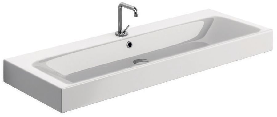 Kerasan Cento umywalka 120x45 cm prostokątna biała 353401