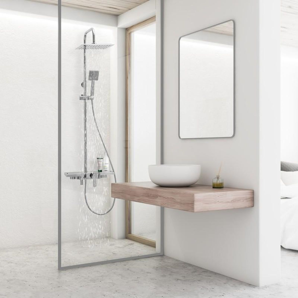 YokaHome Oslo zestaw prysznicowy ścienny z deszczownicą chrom BP.OSLO-25-CHR - Wysyłka w 24h