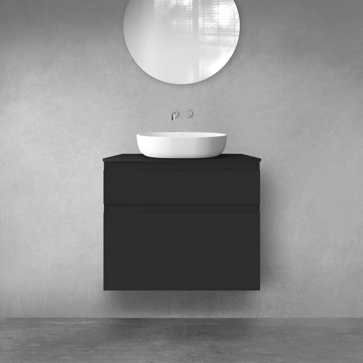 Oltens Vernal zestaw mebli łazienkowych 80 cm z blatem czarny mat 68219300 - Wysyłka w 24h