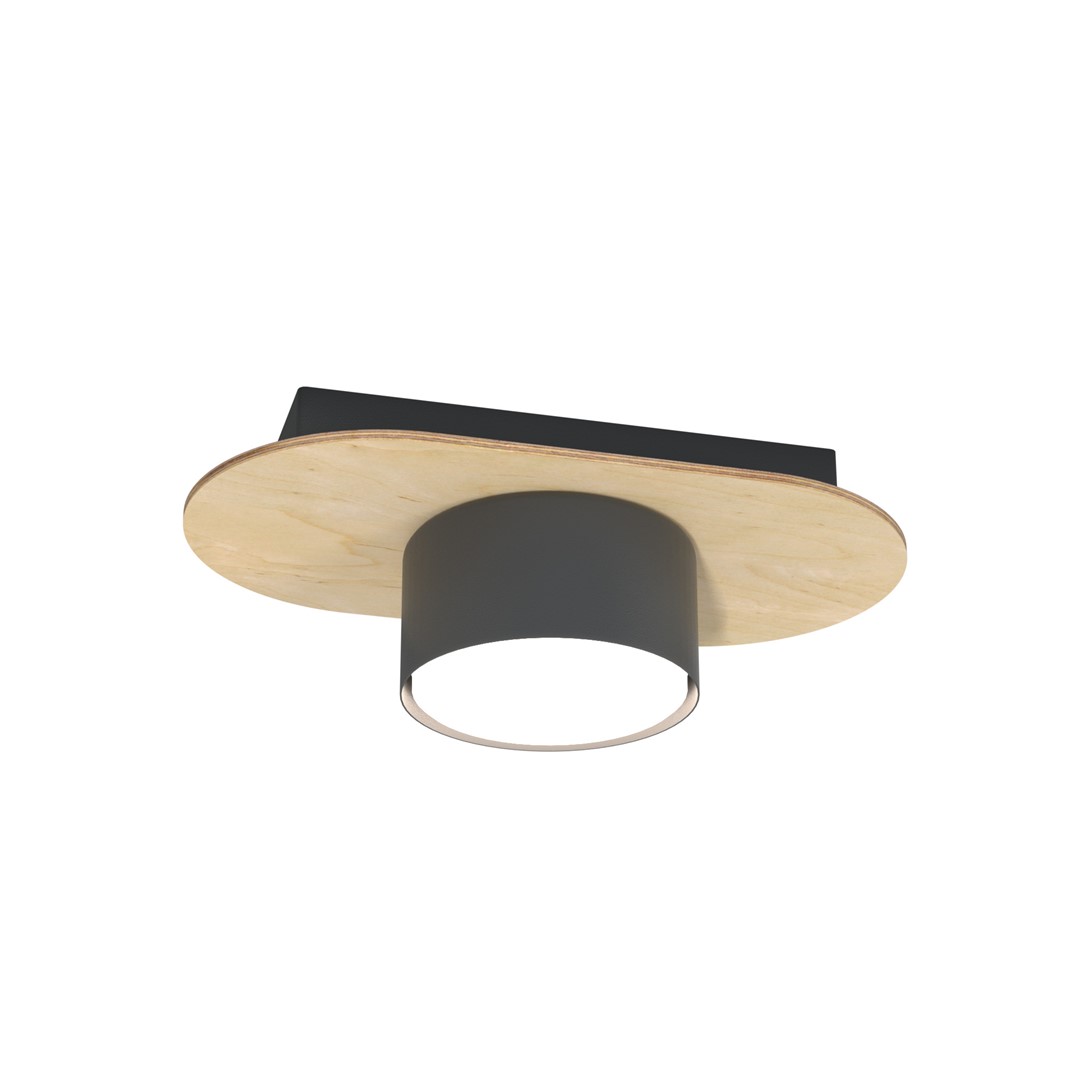 Emibig Diaz lampa podsufitowa 1x12 W czarna-drewno 1438/1