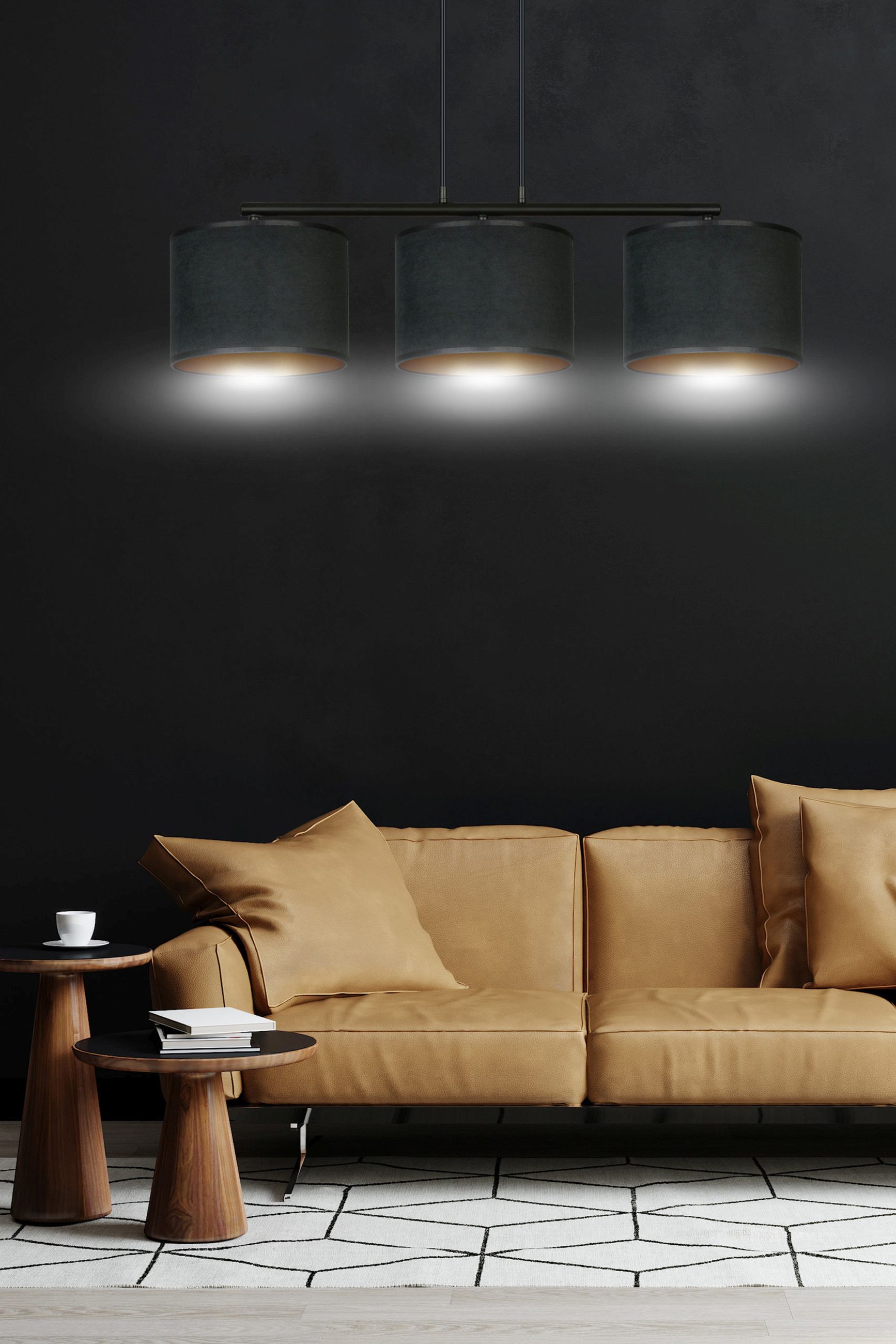 Emibig Hilde lampa wisząca 1x15 W czarna-złota 1054/3 - Wysyłka w 24h