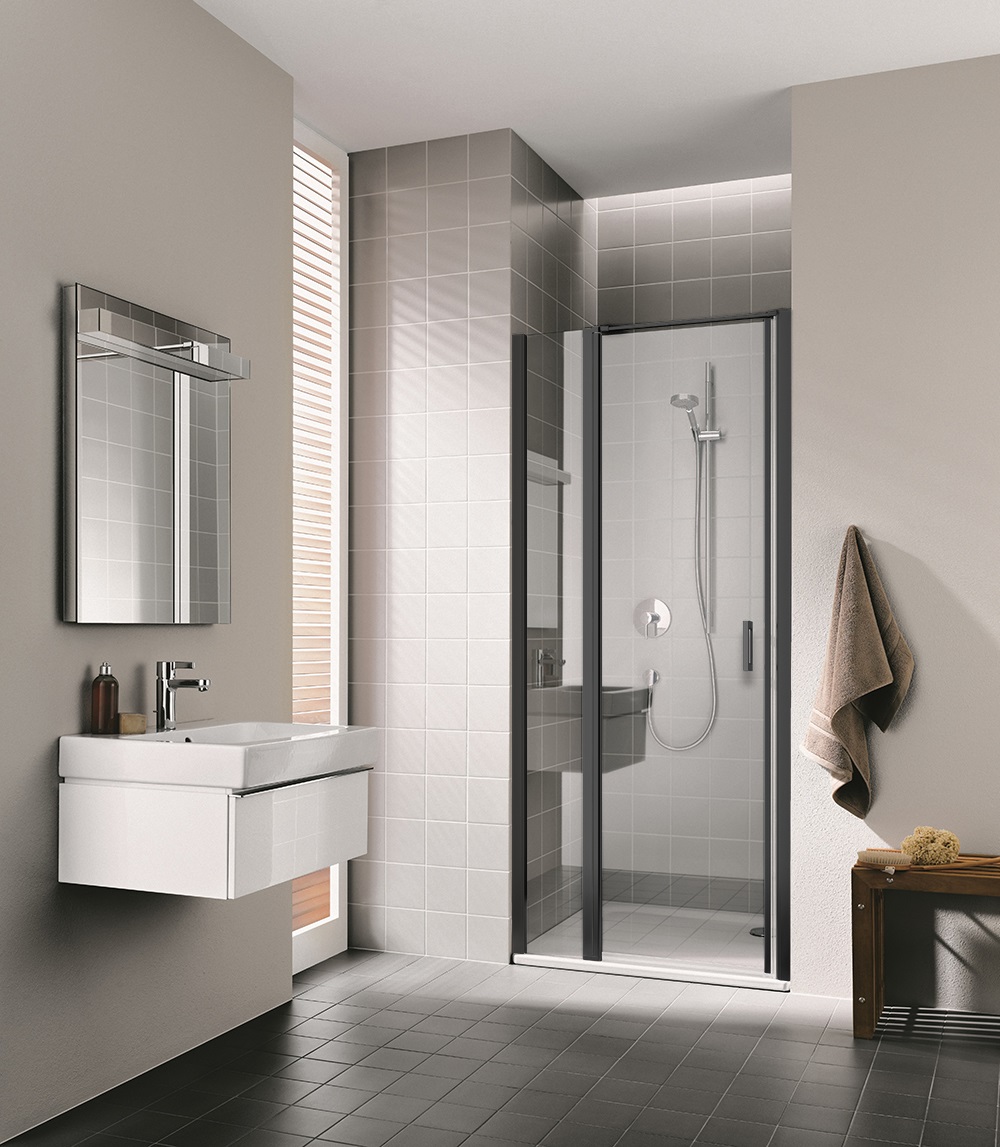 Kermi Cada XS Czarny Soft drzwi prysznicowe 120 cm lewe czarny soft/szkło przezroczyste CK1GL120203PK