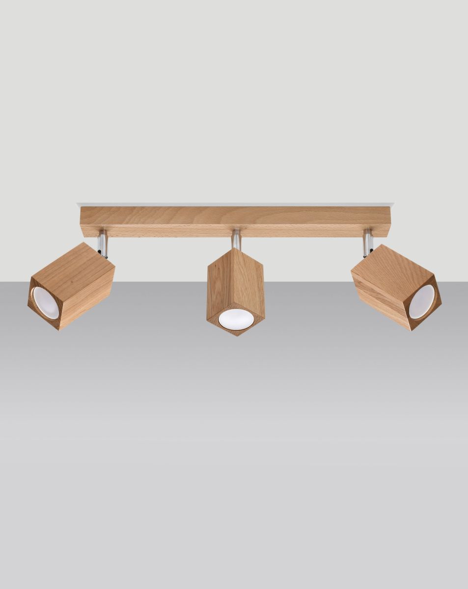 Sollux Lighting Keke lampa podsufitowa 3x40W dąb SL.1037