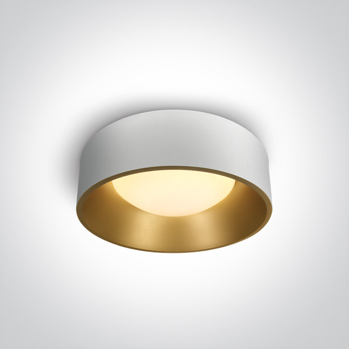 One Light Asteri lampa podsufitowa 1x30W biały/mosiądz 67452/W/W - Wysyłka w 24h