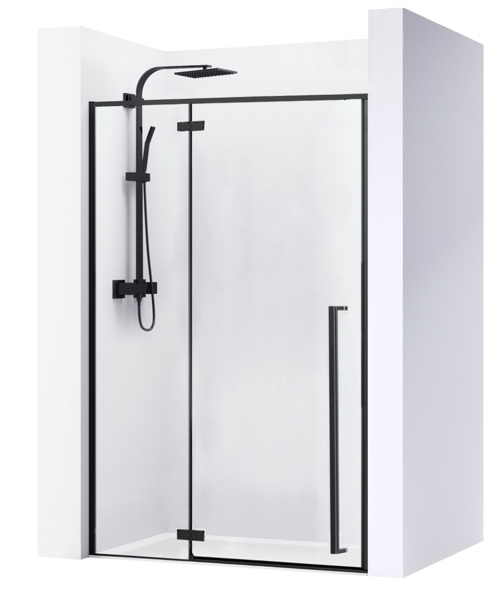 Rea Fargo drzwi prysznicowe 110 cm wnękowe czarny półmat/szkło przezroczyste REA-K6325 - Wysyłka w 24h