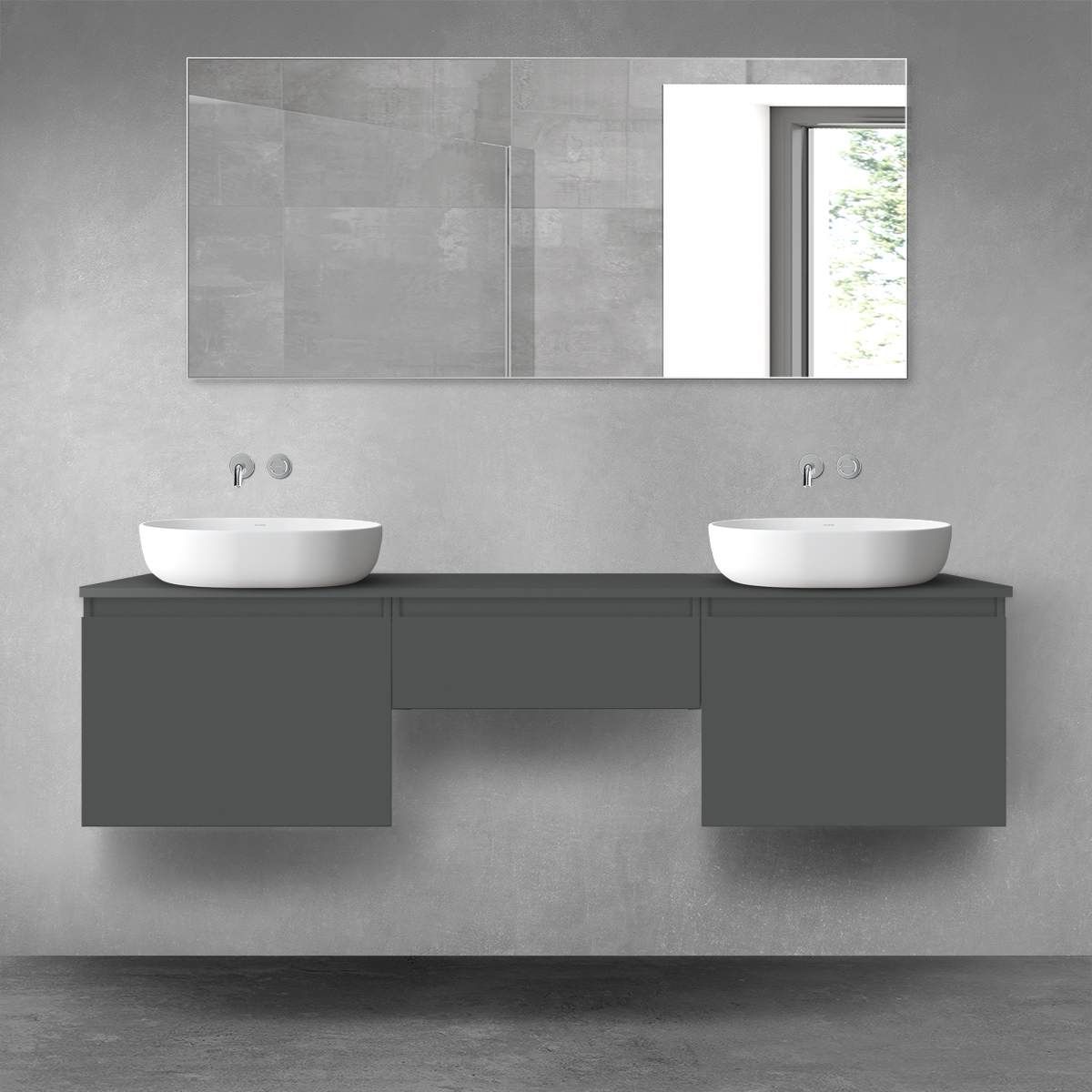 Oltens Vernal zestaw mebli łazienkowych 180 cm z blatem grafit mat 68550400 - Wysyłka w 24h