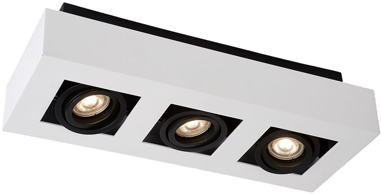 Italux Casemiro lampa podsufitowa 3x50 W biała-czarna IT8001S3-WH/BK