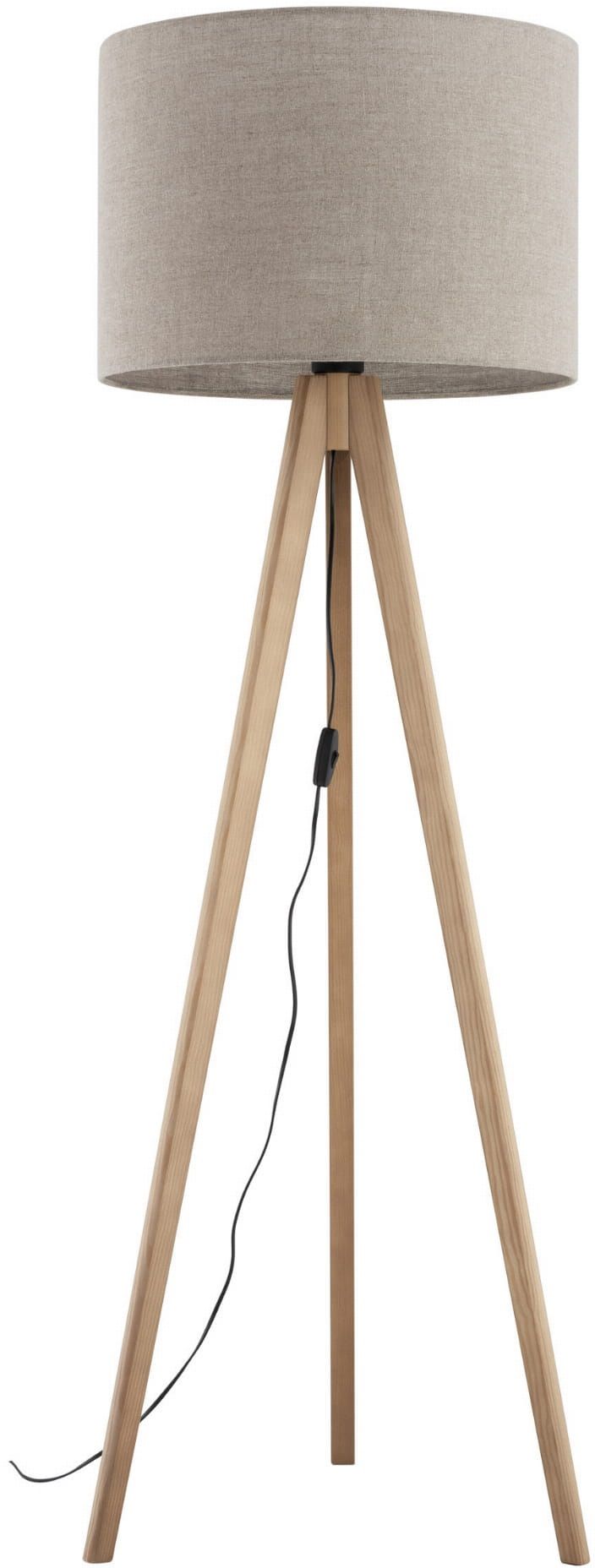 TK Lighting Grand lampa stojąca 1x15 W drewno-len 16021