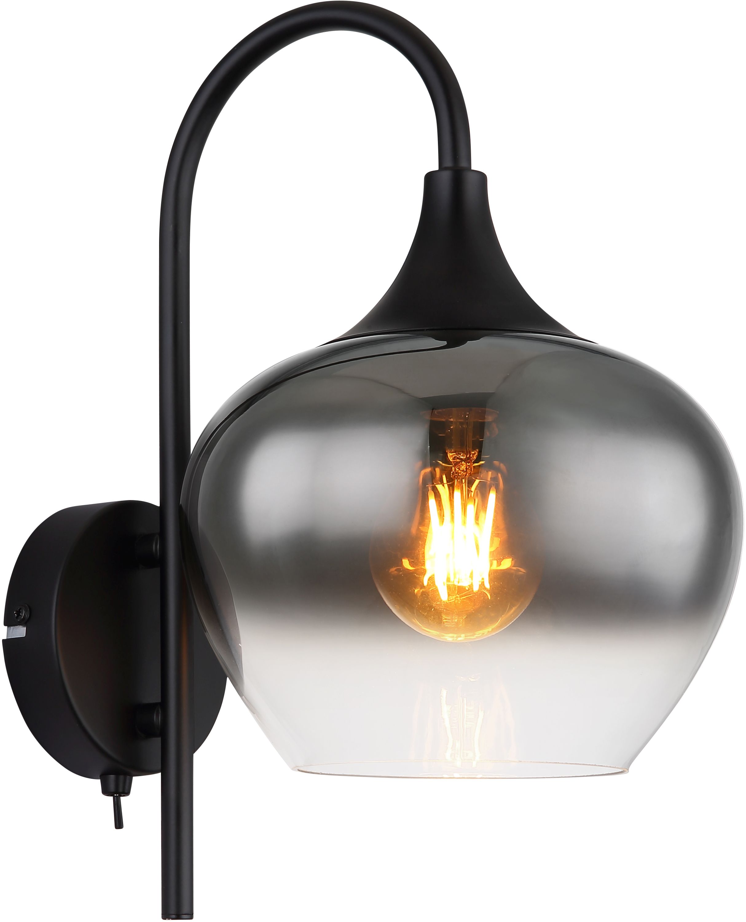 Globo Lighting Maxy kinkiet 1x40W czarny mat/szkło dymne 15548W