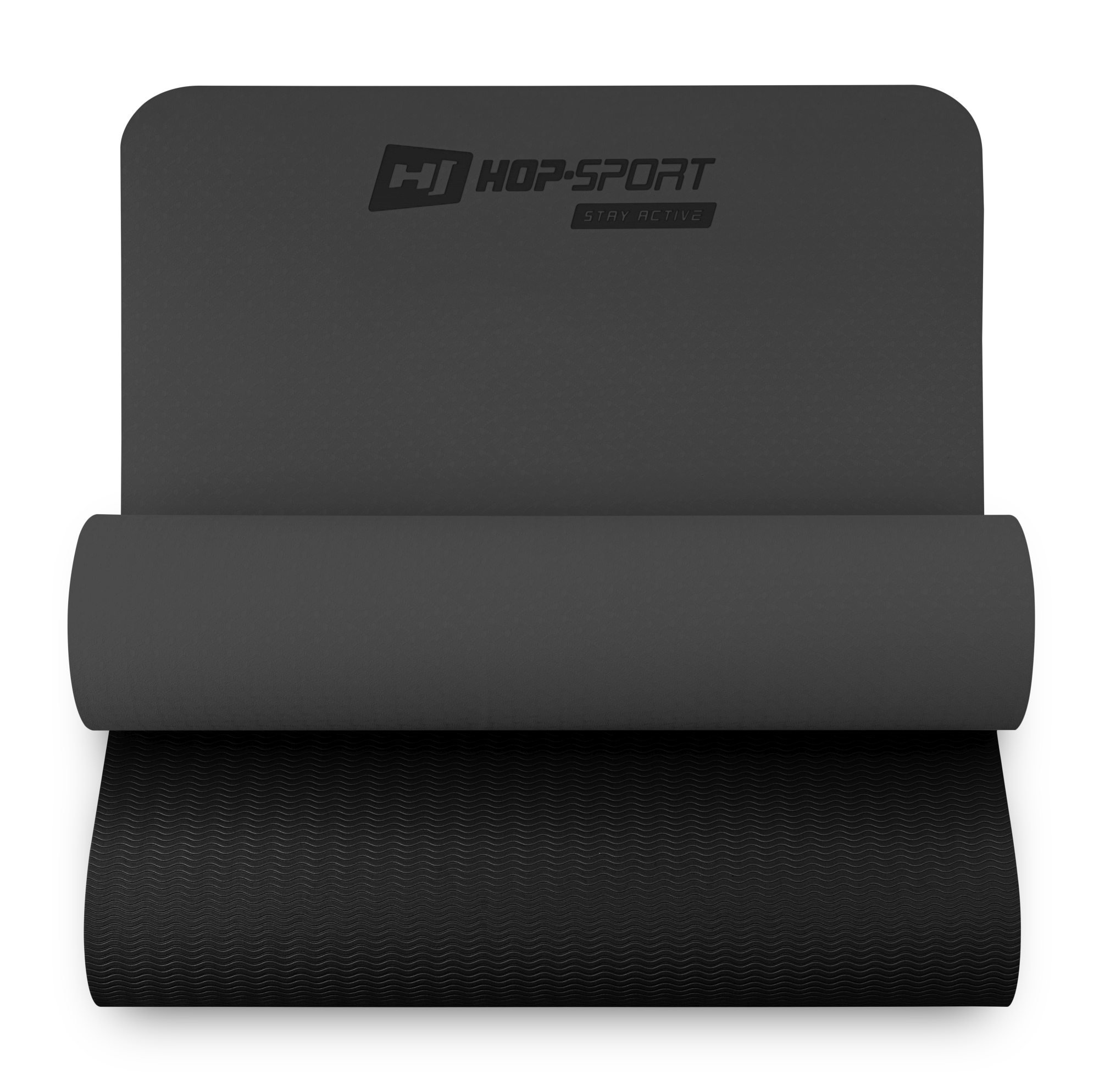Mata fitness TPE 0,6cm ciemnoszara/czarna