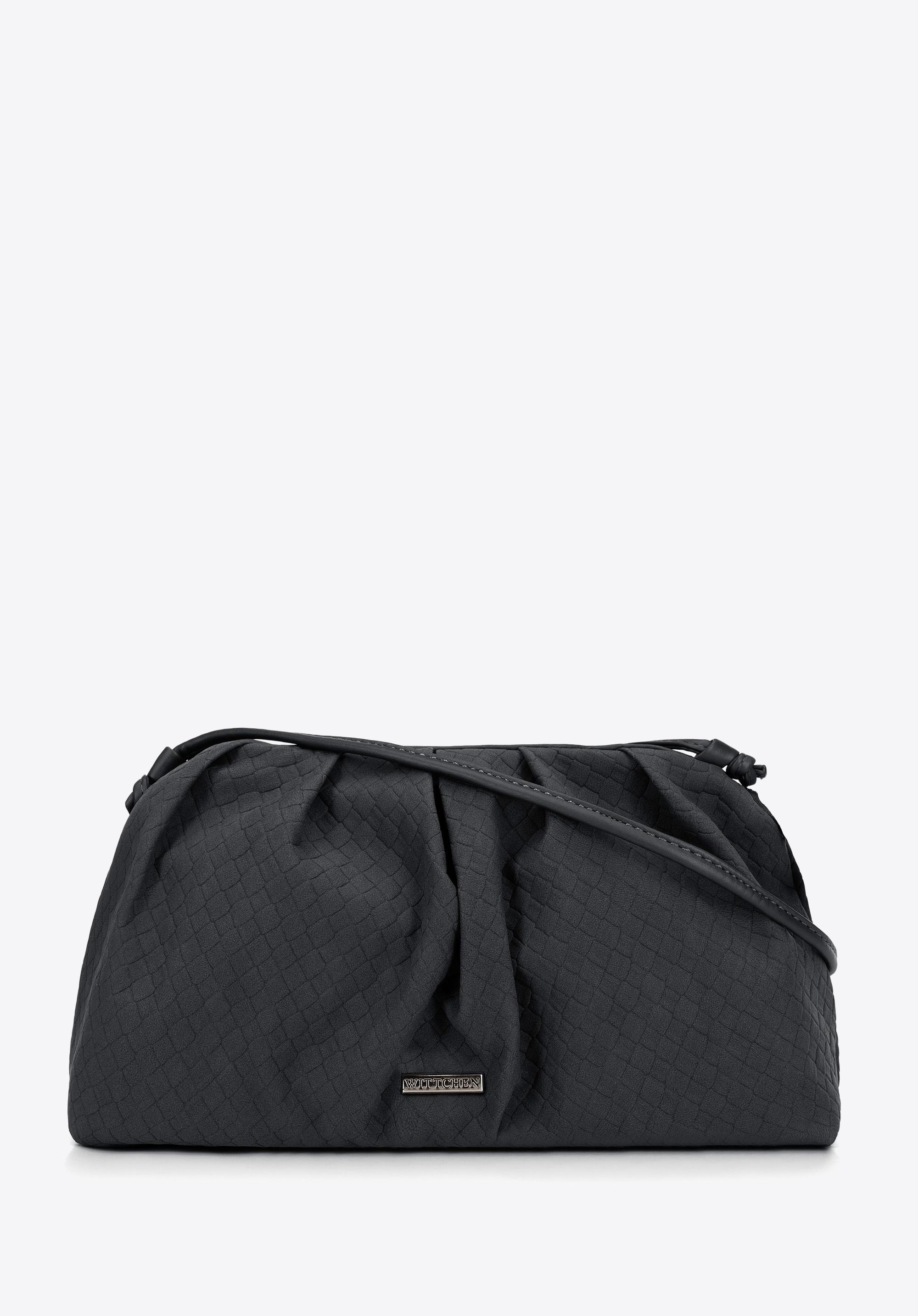 Damska torebka crossbody z marszczeniem szara