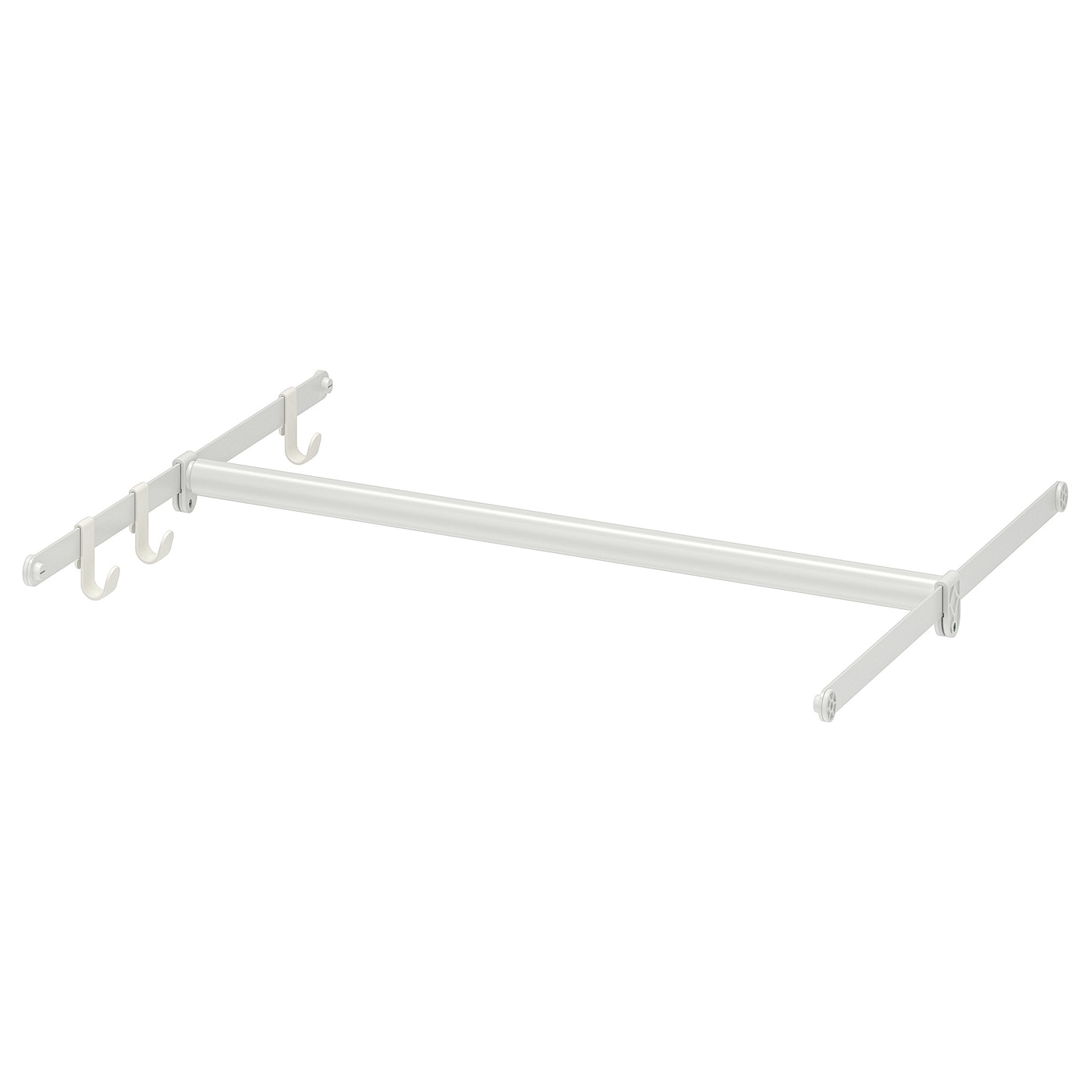IKEA HJÄLPA drążek na ubr+2 szyny+3 haczyki, regulowane/biały, 60-100x55 cm