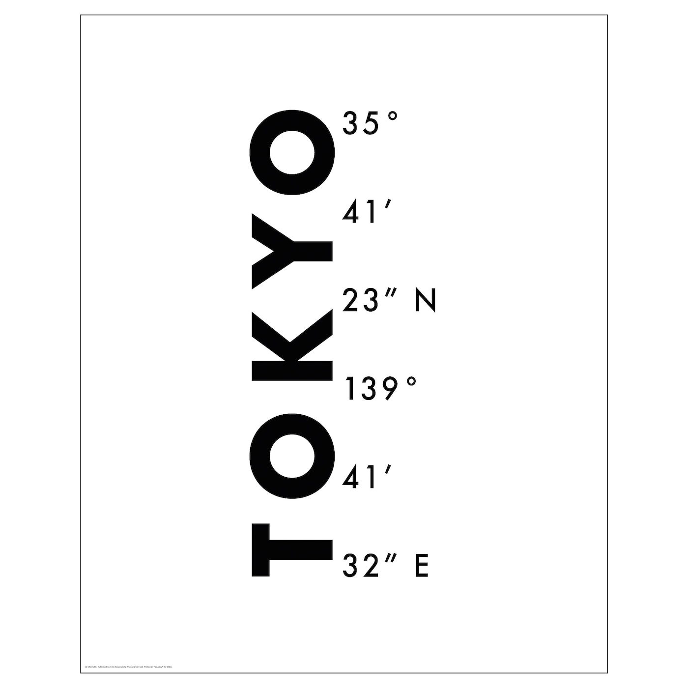 IKEA BILD Plakat, współrzędne Tokio, 40x50 cm