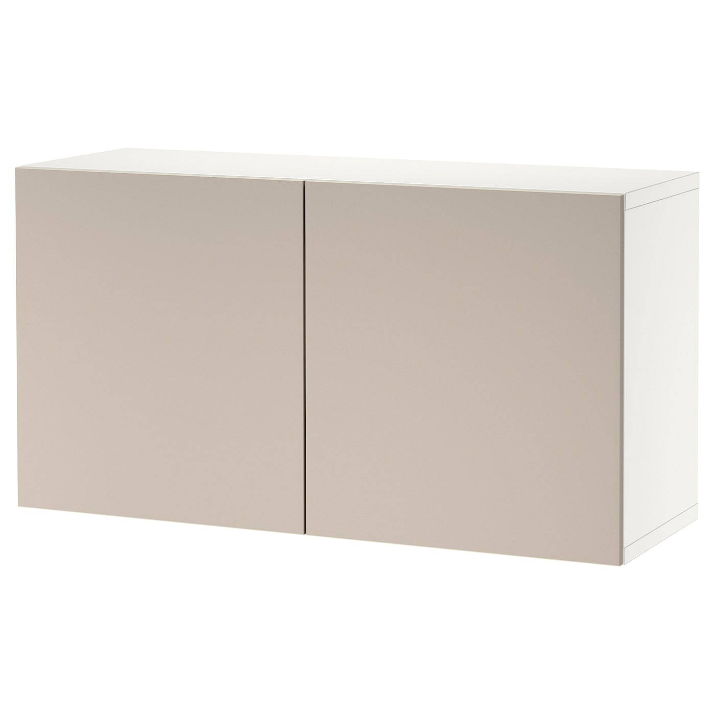 IKEA BESTÅ kombinacja szafek ściennych, biały Lappviken/jasnoszary/beżowy, 120x42x64 cm